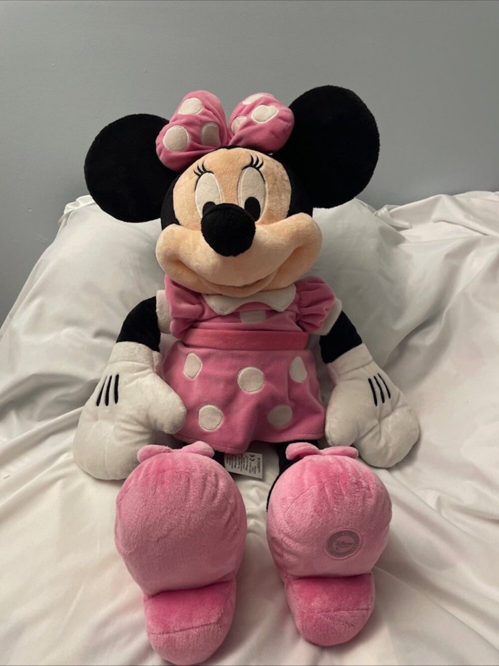 Disney 28” Minnie Mouse Plush Large Huge Pink Polkadot Stuffed Animal